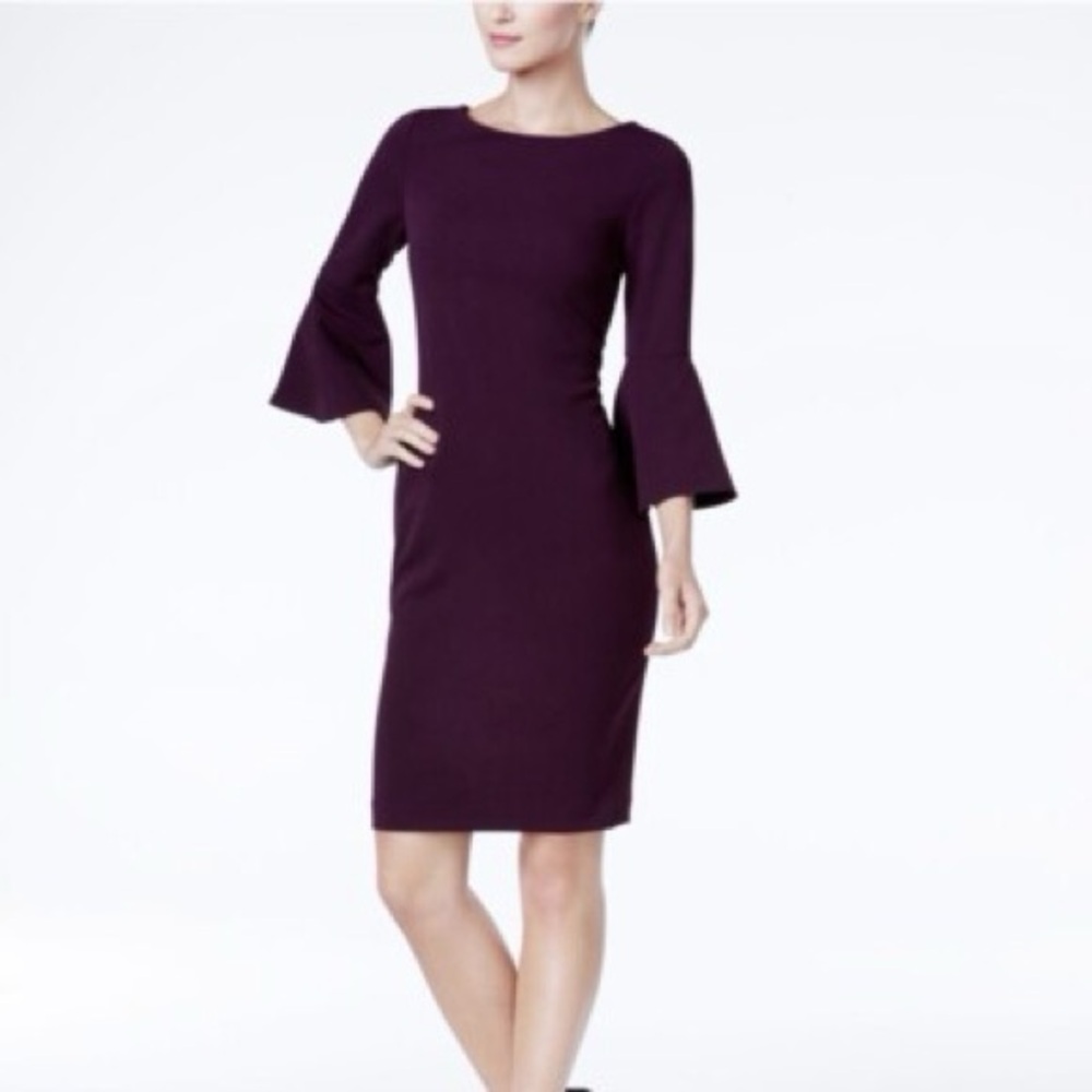 Calvin Klein Deep Purple Long Sleeve Dress